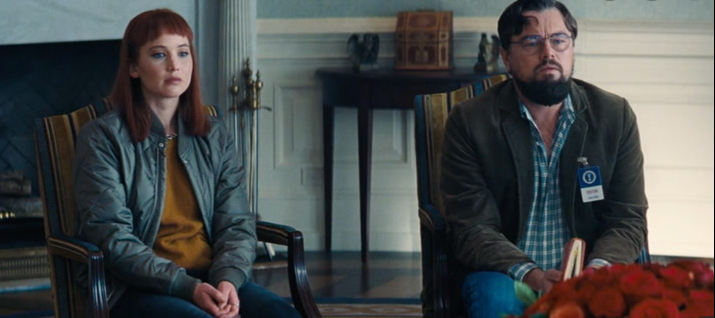 Леонардо ДиКаприо и Дженнифер Лоуренс в трейлере фильма «Не смотри наверх»